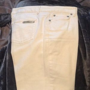 michael kors white boot leg jeans